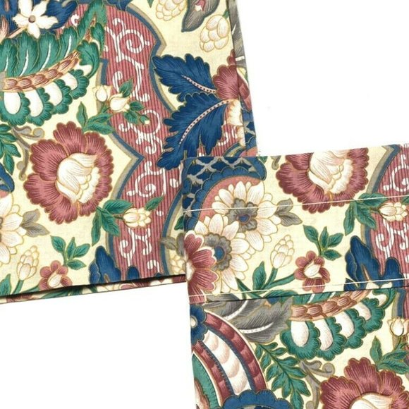 2 Vintage 70s Custom Curtains Valances Paisley